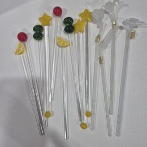 Colorful Cocktail Glass Stir Sticks